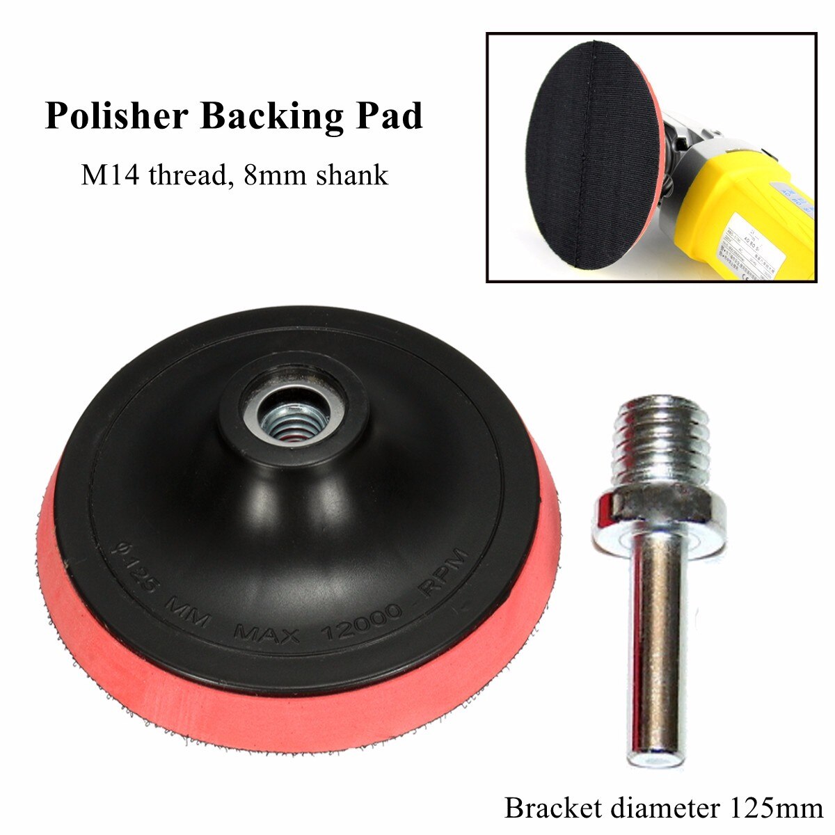35 % ο 5 & &  е   ÷Ʈ  Ŀ + M14 帱  ŰƮ/35% NEW 5&& Backing Pad Polishing Buffing Plate Rubber Backer + M14 Drill Thread Kit